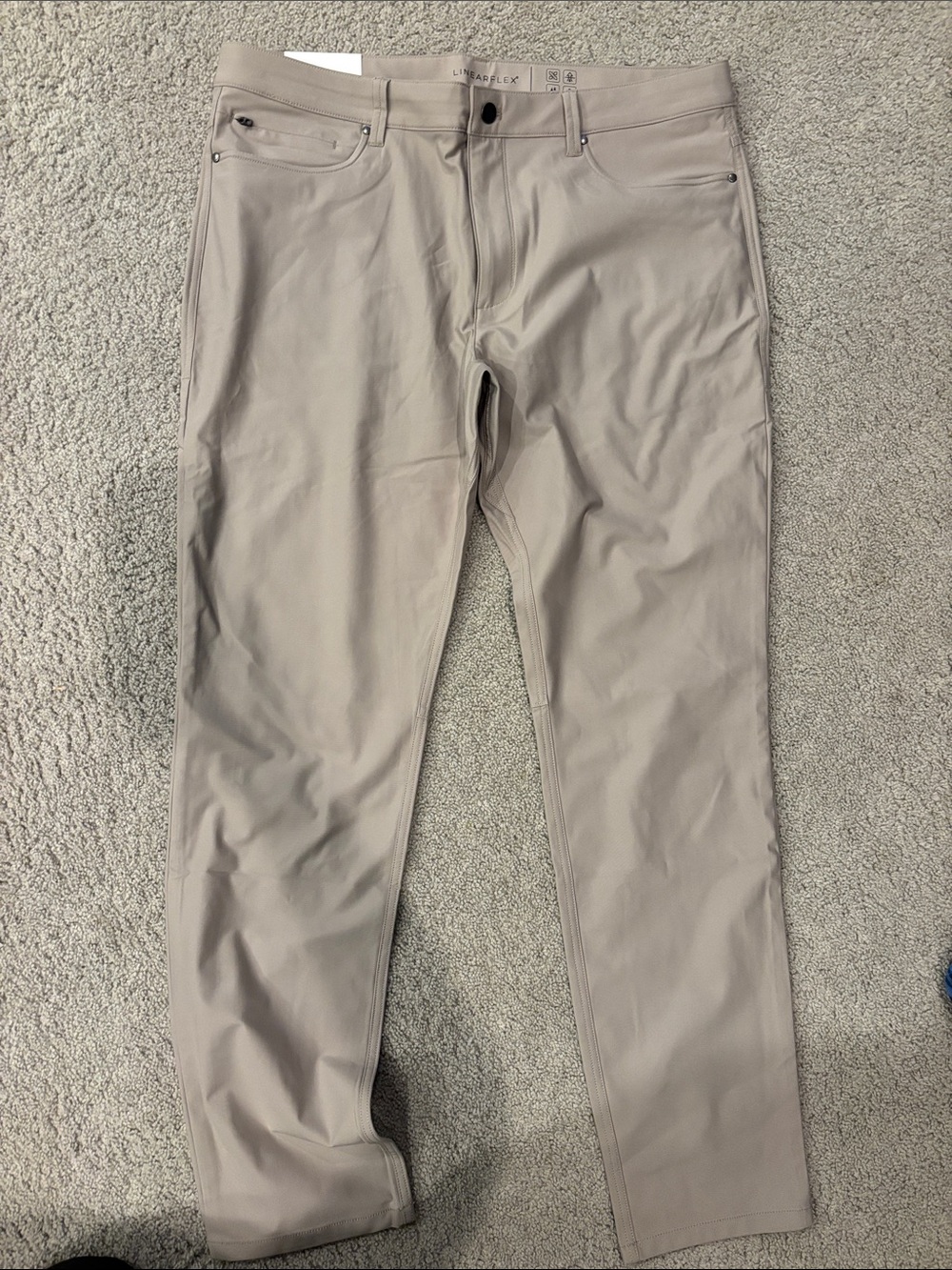 Men's Slim Chinos in Light Taupe by Linearflex